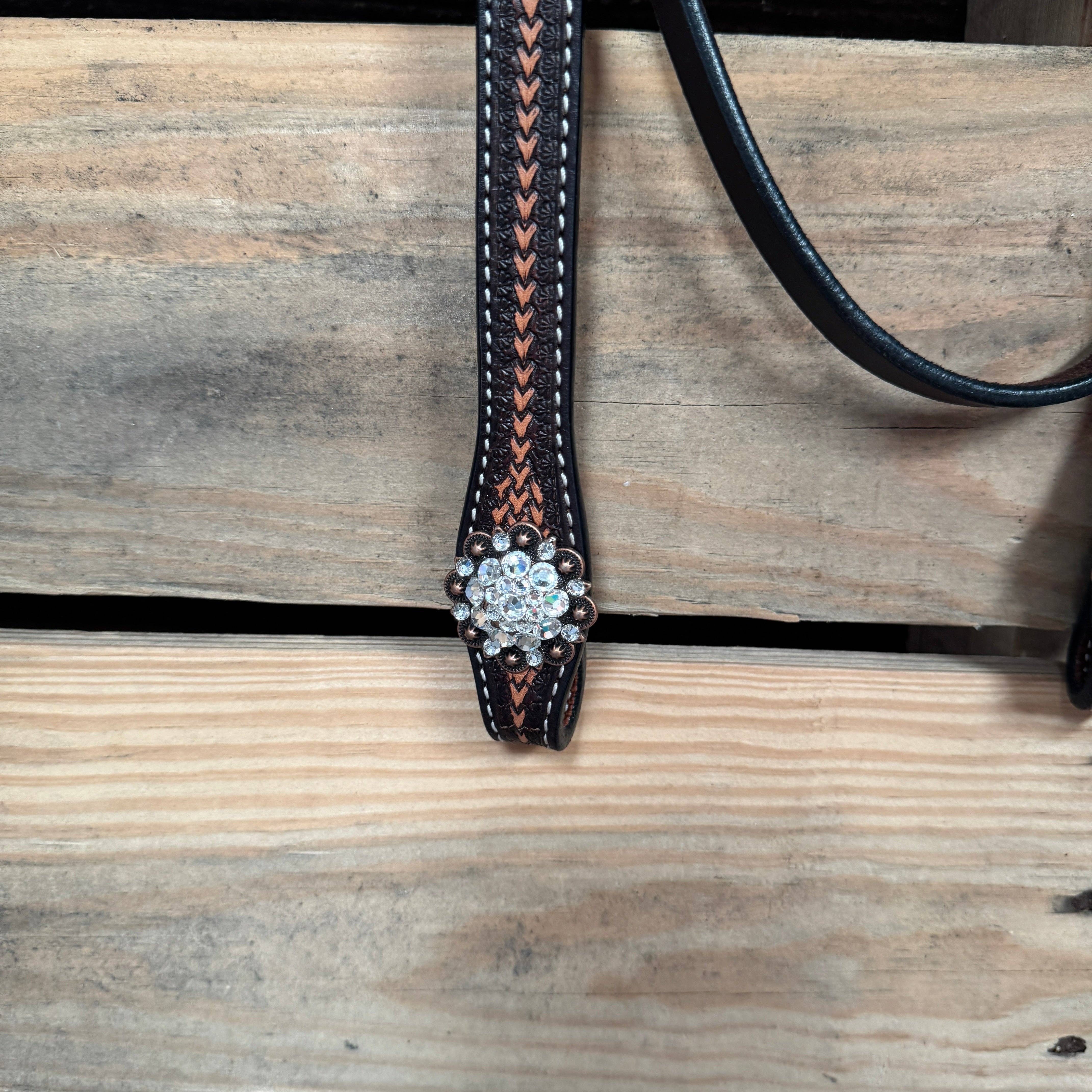 Rodeo Drive – wholesale Ridutrustning – Foxtail Clear One Ear Huvudlag & Bröstaresett #BBBC4675