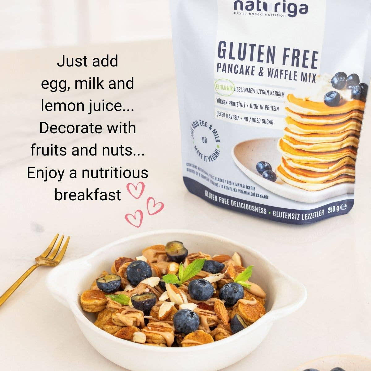 Multicolore Miscela per Pancake Ketogenica / Senza Glutine Naturiga (250 Gr) in vendita all'ingrosso su Faire2