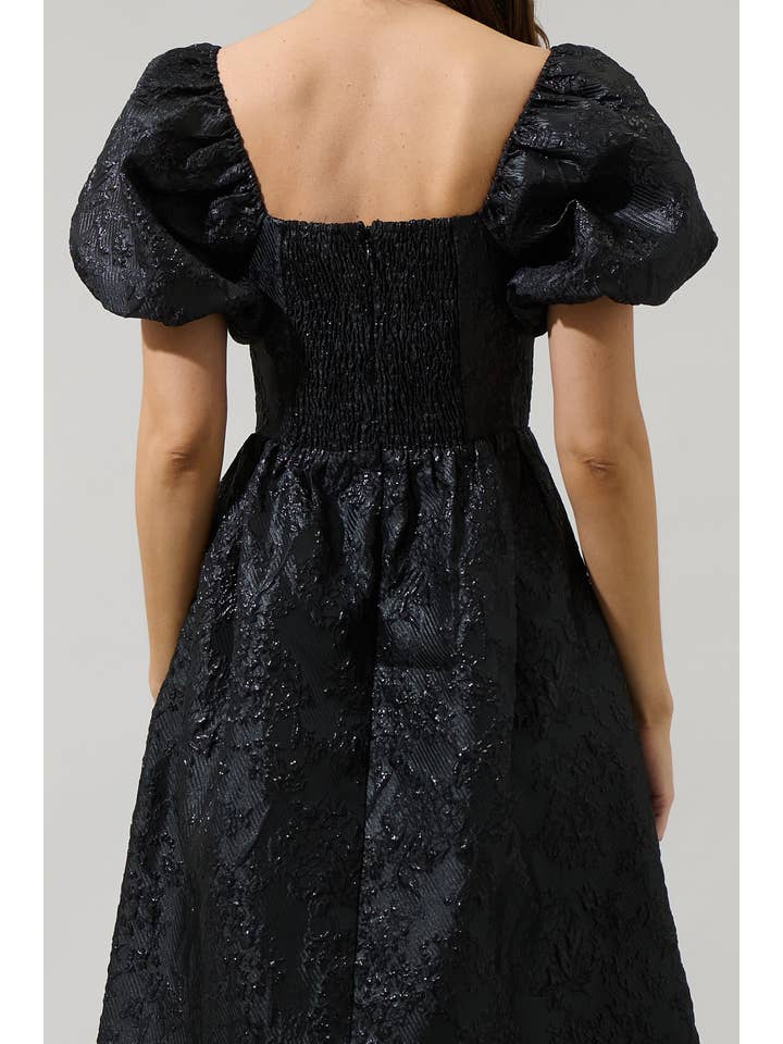 Sugarlips - Vente Robe – femme - Robe midi à manches bouffantes Danica Jacquard Alessi
