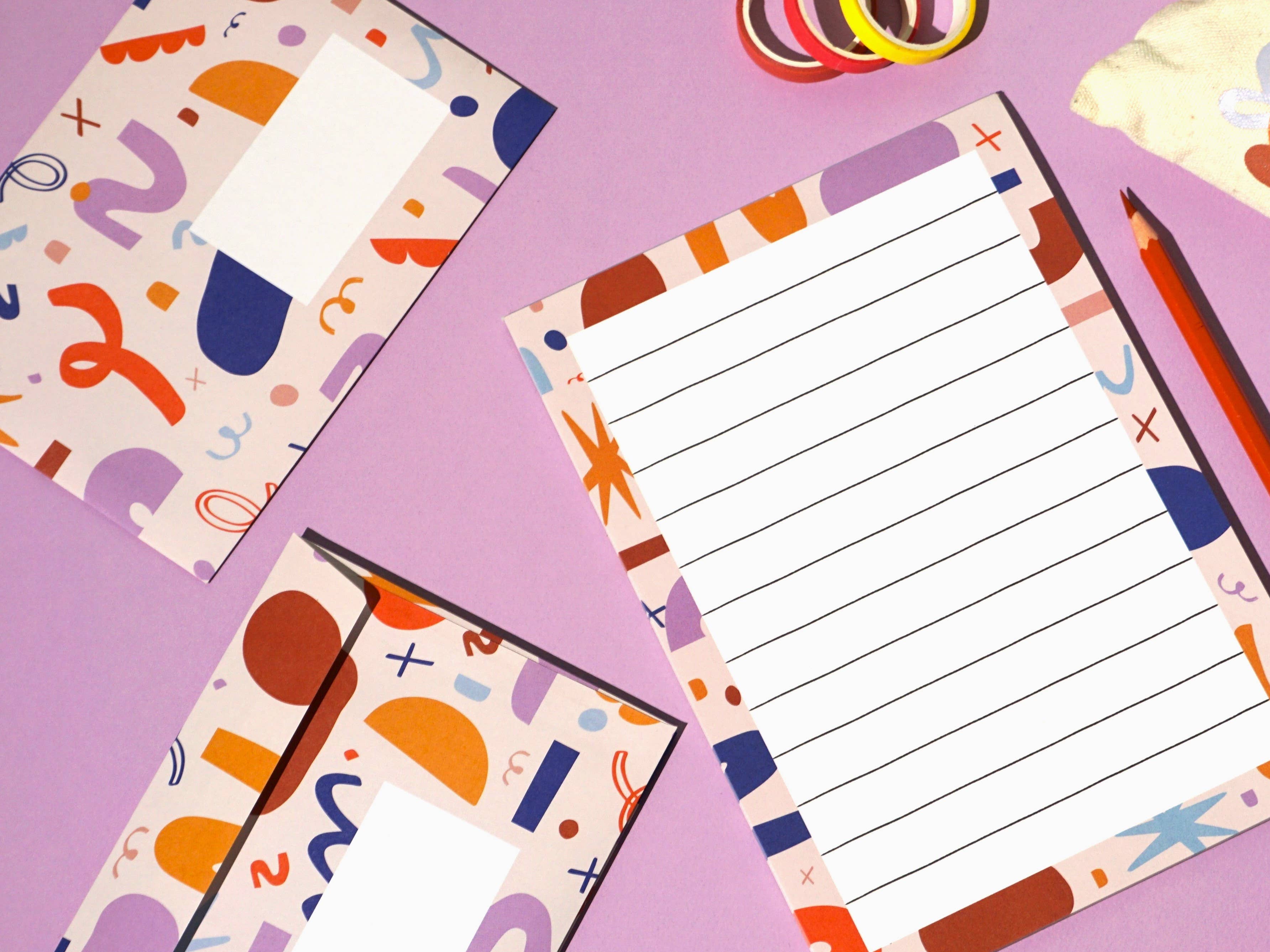 Modern Kids Art - Wholesale Stationery/Notecard Set - Letterhead Set Colorful