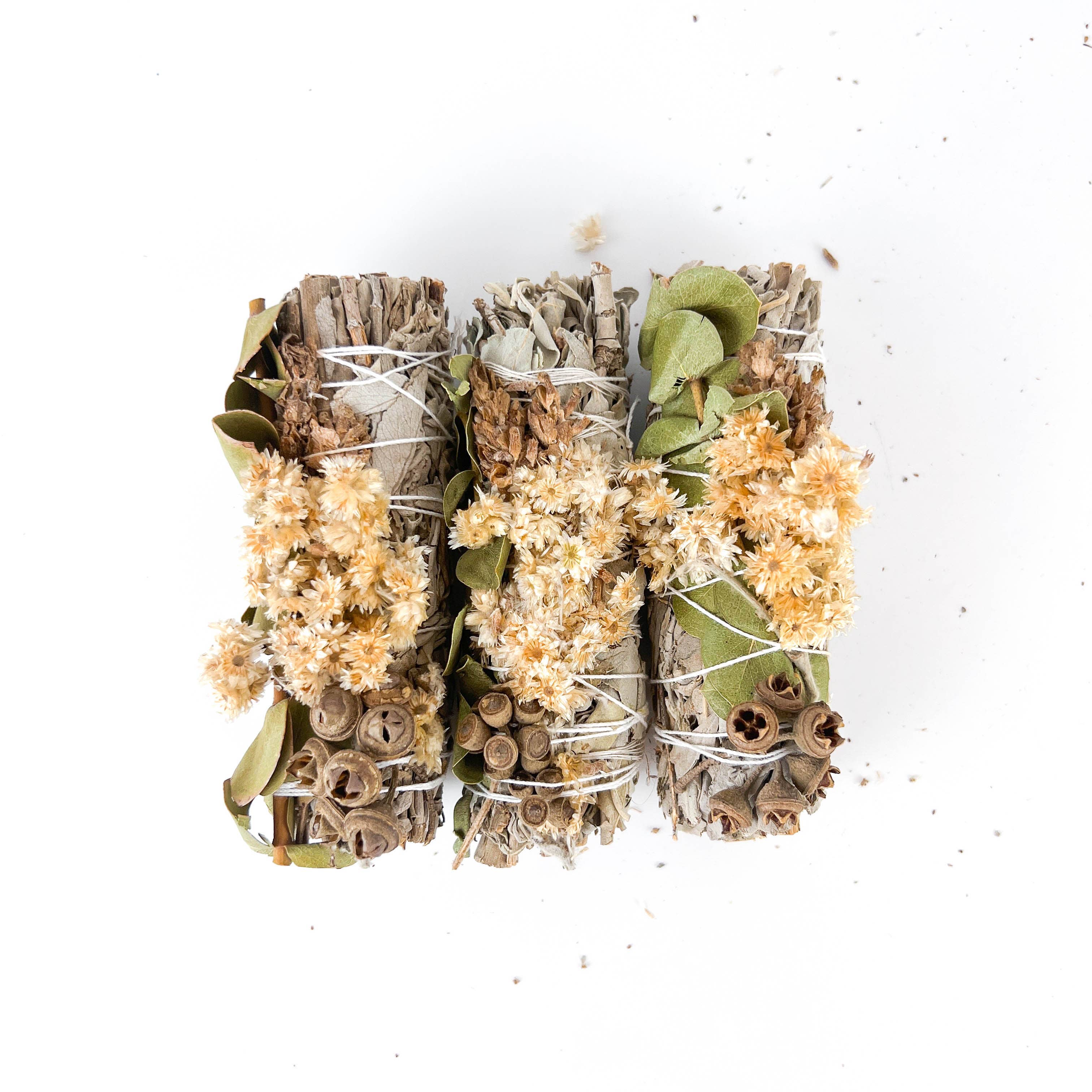 GREENROOTS USA LLC - Wholesale Sage Bundle - White Sage, Lavender & Eucalyptus Dollar Sage 4"20