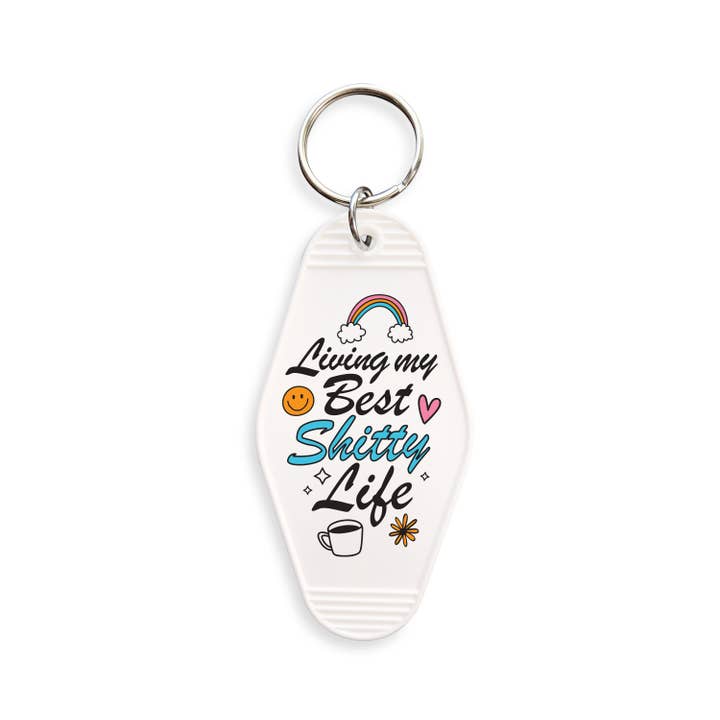 Living My Best Shitty Life Motel llavero para venta al por mayor de femfetti