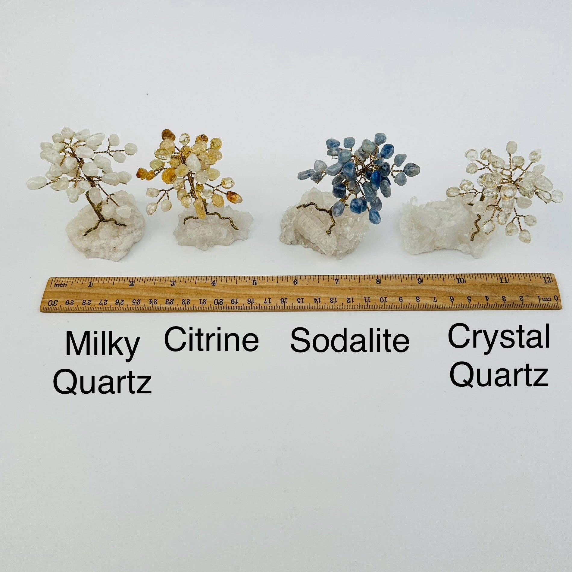 Rock Paradise - Wholesale Spiritual Stone/Crystal - Gemstone Tree on Crystal Quartz Cluster Base5