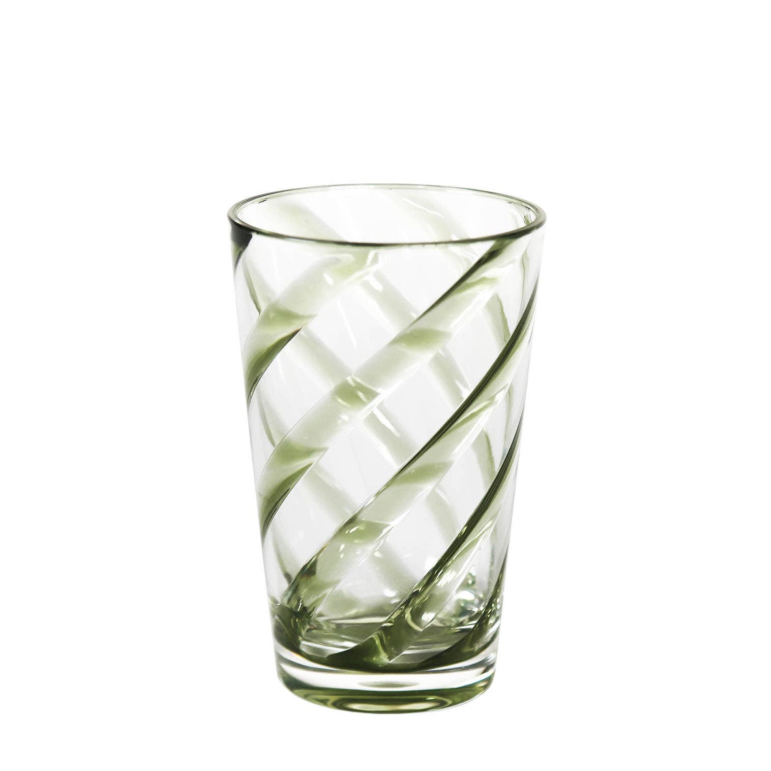 Fiorirà un giardino - Wholesale Drinking Glass/Cup - Tall Green Transparent Spiral Methacrylate Glass D9 H16 cm0