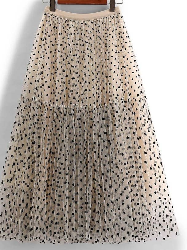 Miss Sparkling - Wholesale Skirt – Women’s - Polka Dot Midi Skirt0