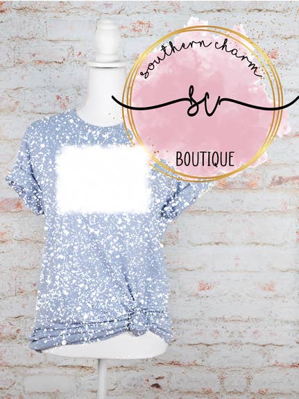 Heather Blue Blank Bleiched Tees für den Großhandel von Southern Charm Boutique