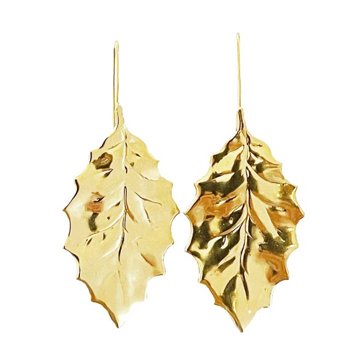 Flora gyldne rustfrit guld øreringe -gave for engroshandel hos Lotta Djossou Paris