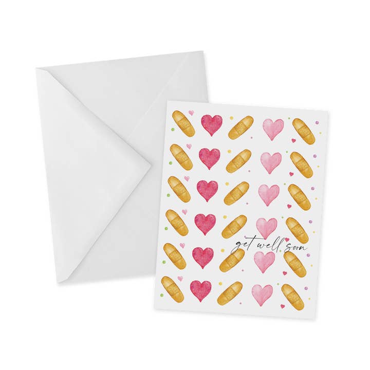 Get Well Bandaid Greeting Card for wholesale by mad paperie
