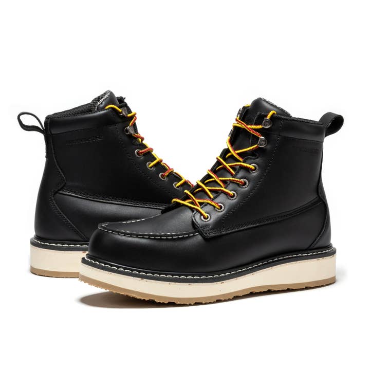 Rock Rooster Footwear - Wholesale Boots - Unisex - ROCKROOSTER Trinidad Men's 6 inch Black Steel Toe Wedge Work Boots SAP23019