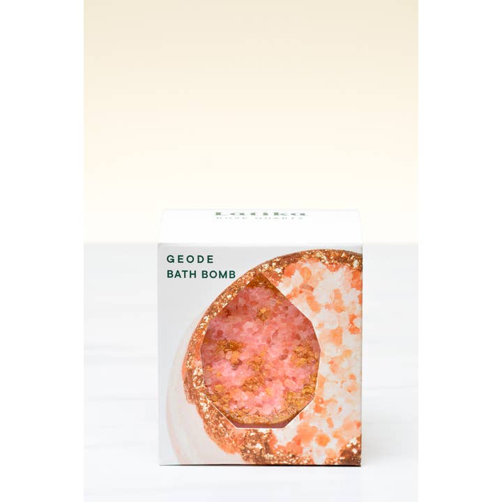 Latika Beauty - Wholesale Bath Bomb/Fizz - Crystal bath bomb 🌸 Wellness gift - Geode - Rose Quartz