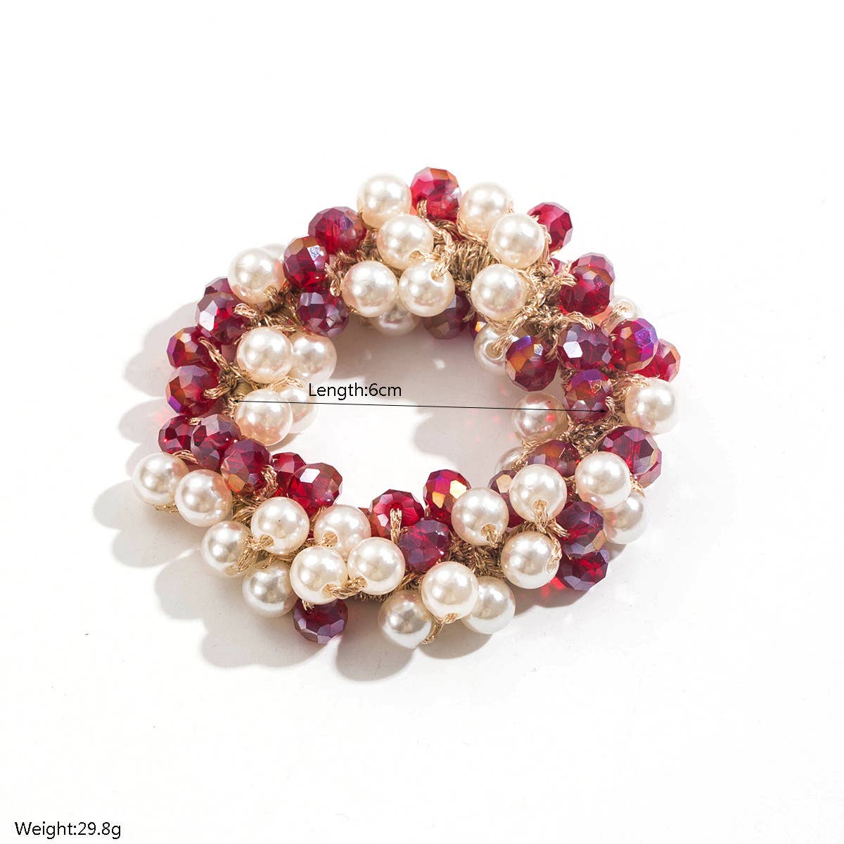 ACCITY - Wholesale Hair Tie - Colorful Crystal Beaded Ponytail Hair Tie_CWAJE059073