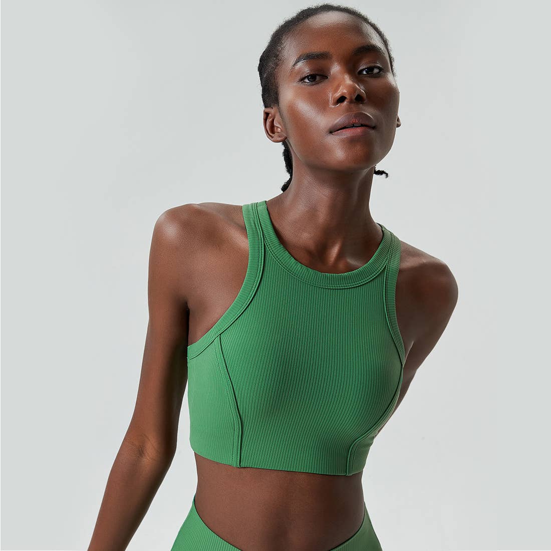 Sodalemon - Wholesale Sports Bra - Women's - Women Yoga Solid Threaded High Support Fitness Sports Bra8