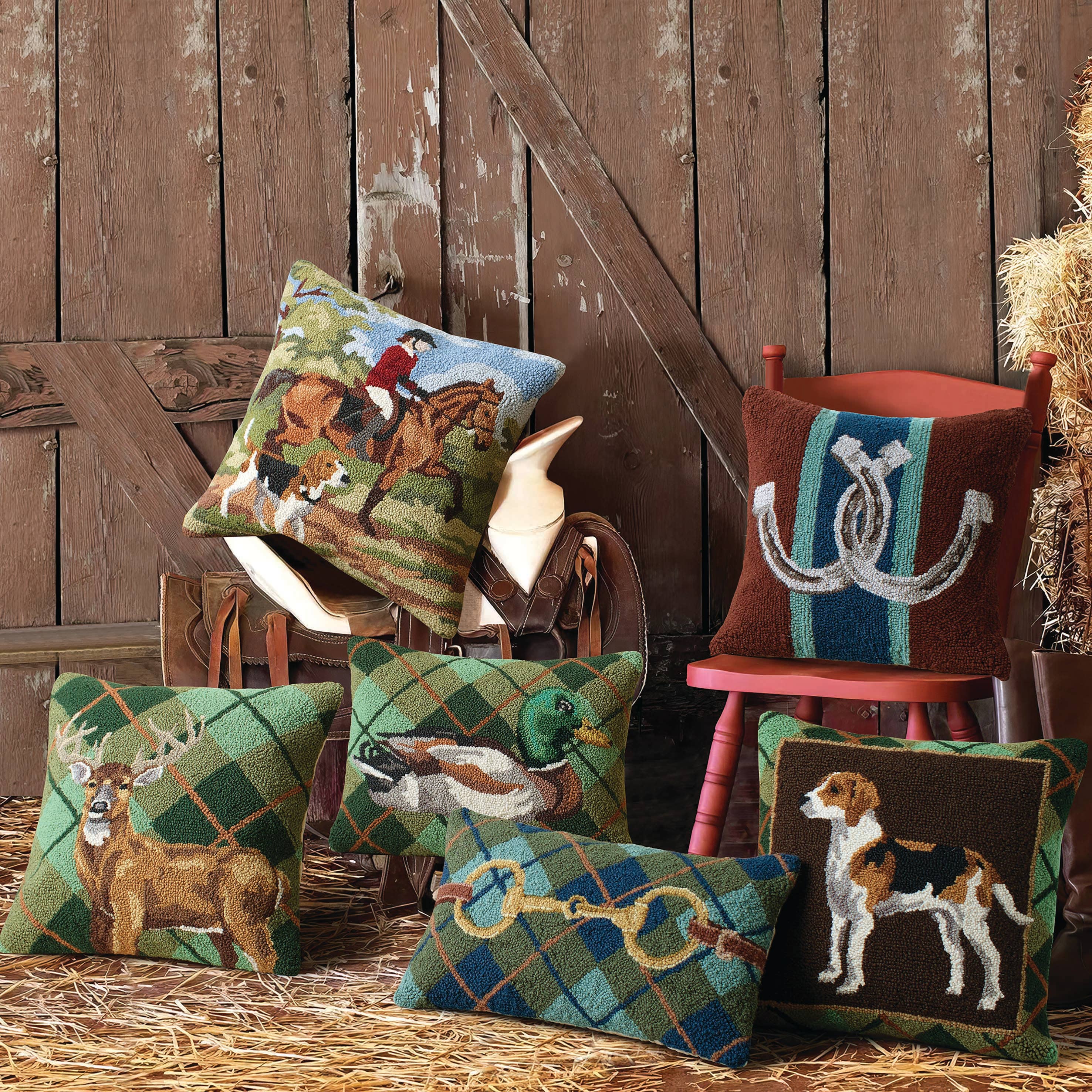 Peking Handicraft - Wholesale Throw/Decorative Pillow - Foxhound Hook Pillow2