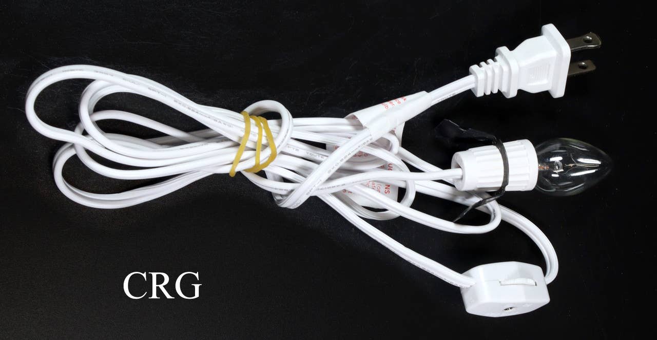 Crystal River Gems LLC - Wholesale Light Bulb/Puck - QTY 1 - White Lamp Light Cord & 7-watt Bulb Set /  Wholesale1