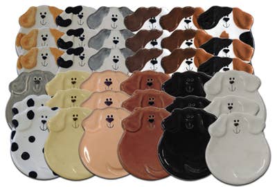 August Ceramics - Wholesale Jewelry Dish - 3" Ceramic Dog Dishes: Best Seller Assortment2