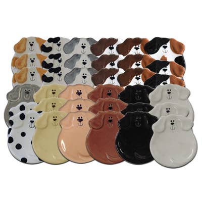 August Ceramics - Wholesale Jewelry Dish - 3" Ceramic Dog Dishes: Best Seller Assortment2