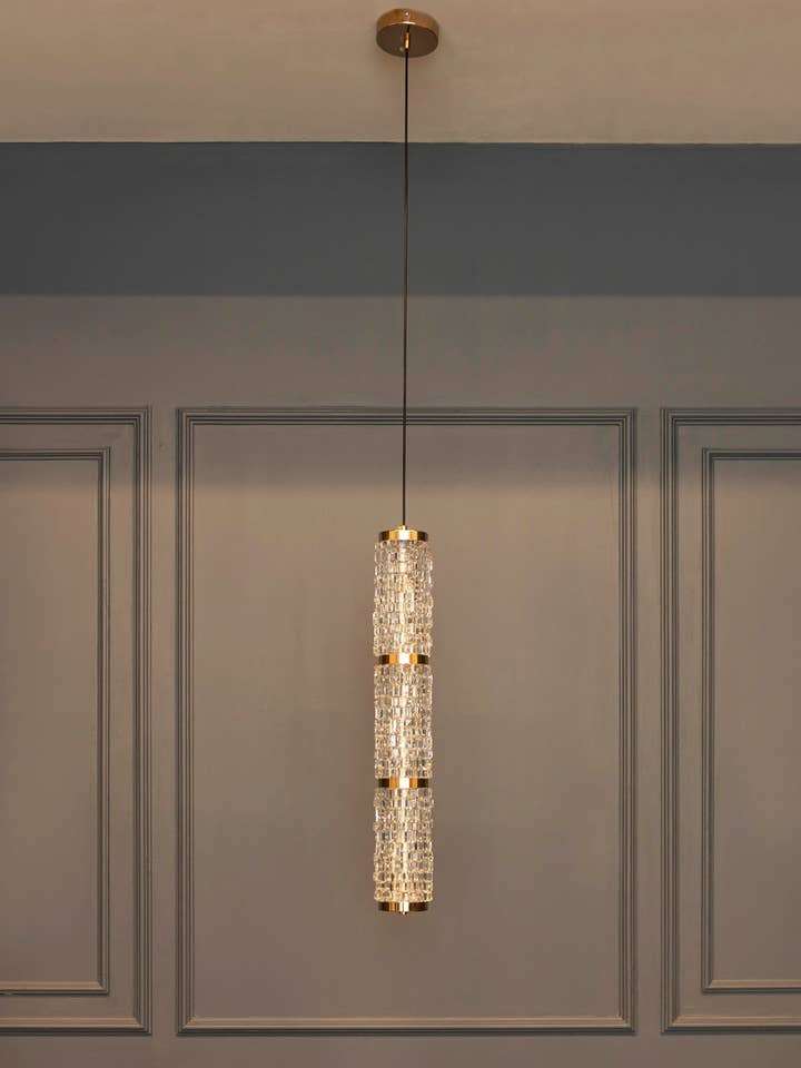 Dubbo Triple Glass Gold LED Pendel Lysekrone | Moderne Dekorativ Belysning til Hjem & Hoteller for engroshandel hos HEKA LIGHTING & TRADING LTD