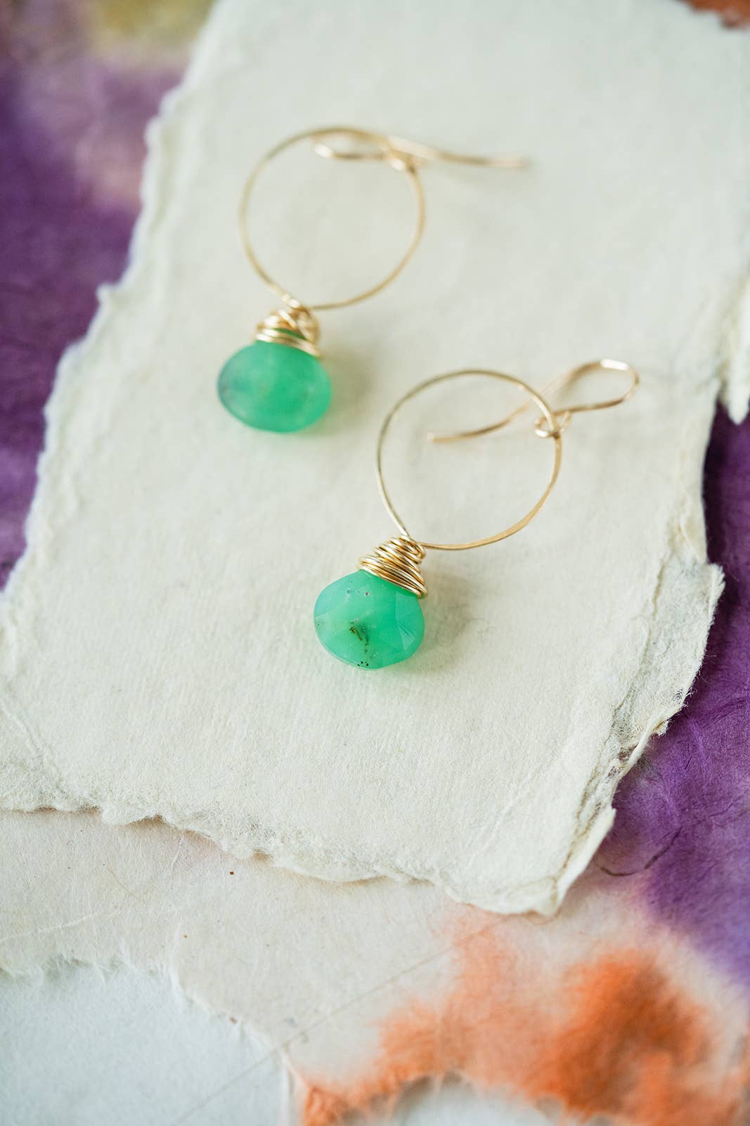 Bella Vita Jewelry - Wholesale Dangle Earrings - Pantone Earrings | Megan Hoop and Natural Stone Earrings5