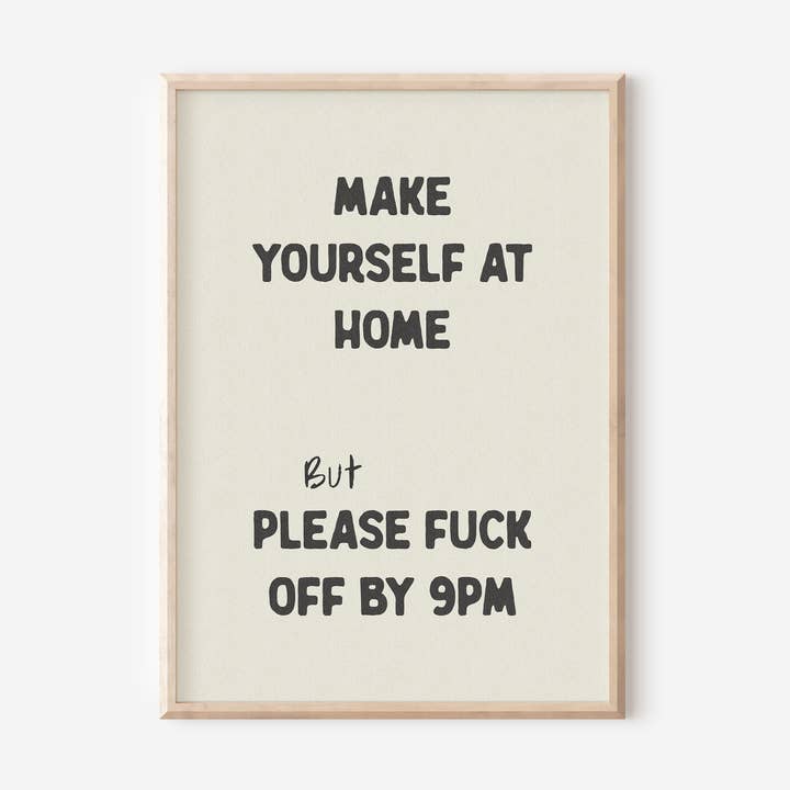 Per favore, andate via entro le 21:00 Stampa per la vendita all'ingrosso da parte di byKHAY