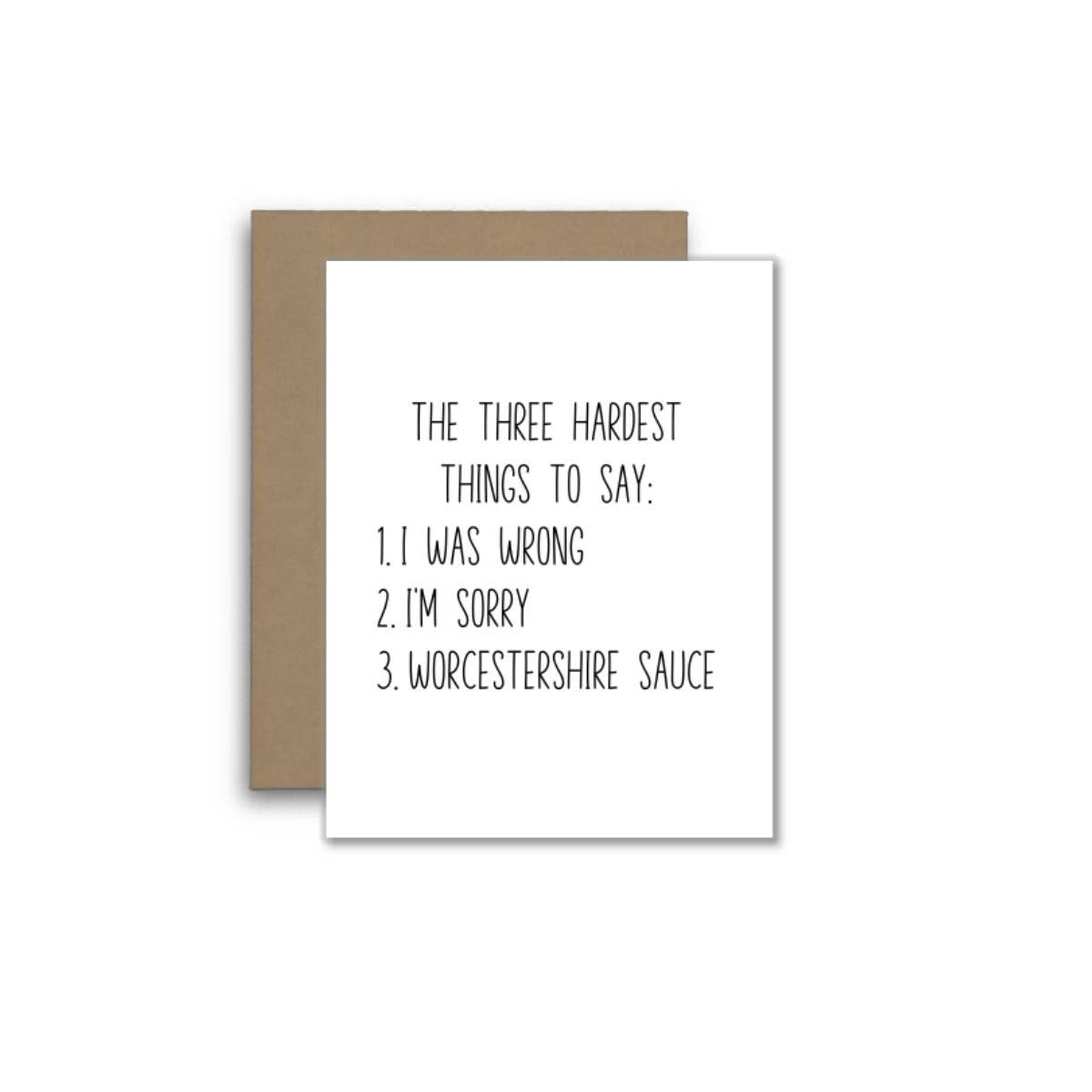 North Star Rustics Greetings - Wholesale Everyday Greeting Card - Funny Card – The 3 Hardest Things to Say 😂