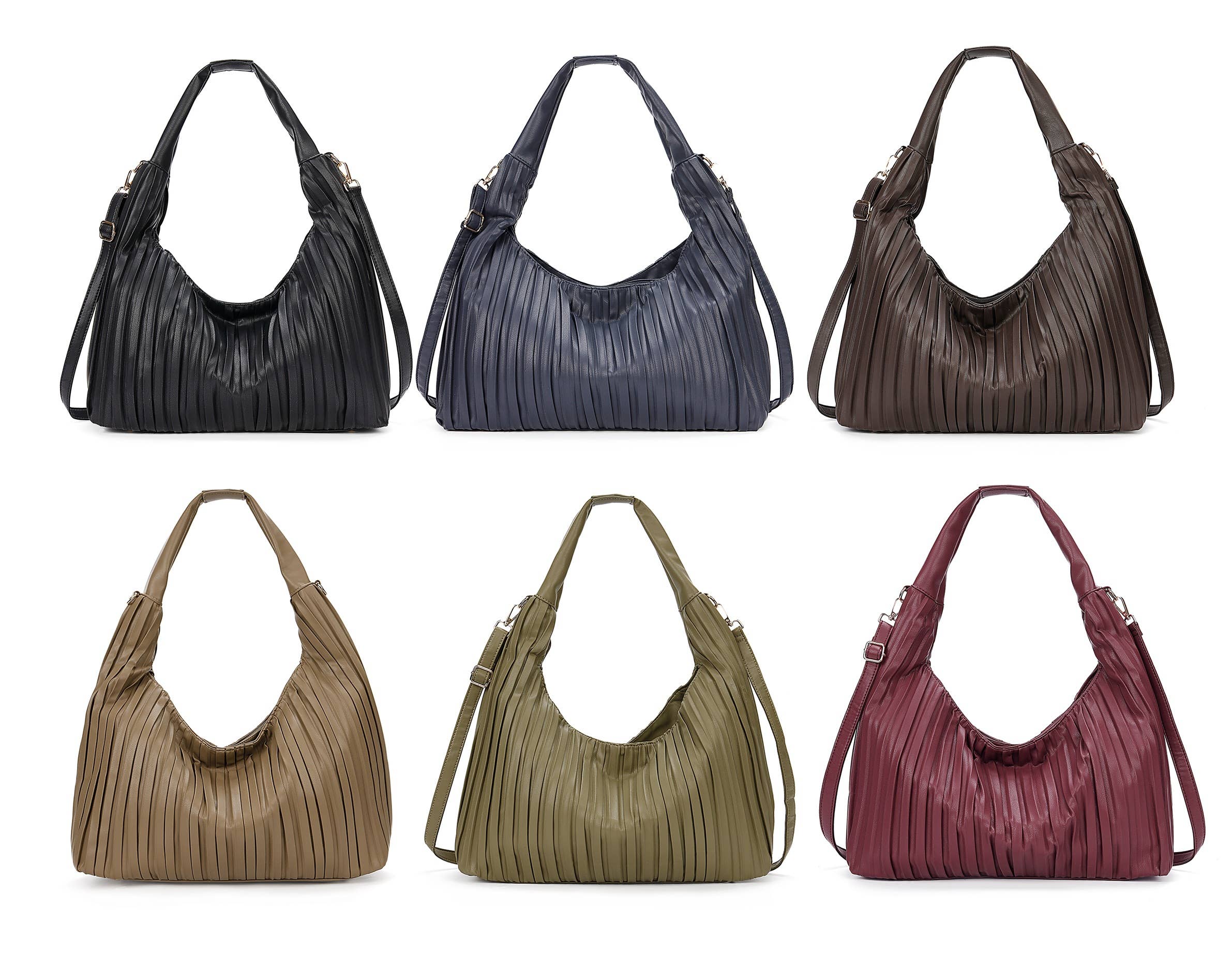 Superbia – wholesale Shoulder bag – women's – Super Soft Pleated Large Over the Shoulder Hobo Bag 4