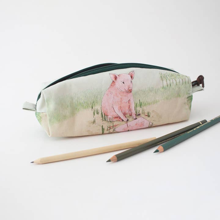 Vera, grisen | Firkantet etui | Toilettaske | Penal for engroshandel hos The Blue Rabbit House