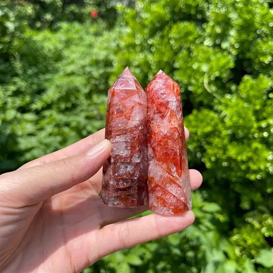 Moon Rituals - Wholesale Spiritual Stone/Crystal - Hematoid Quartz Fire Quartz Tower Generator Point - Powerful Crystal Point for Energy, Vitality, and Passion2