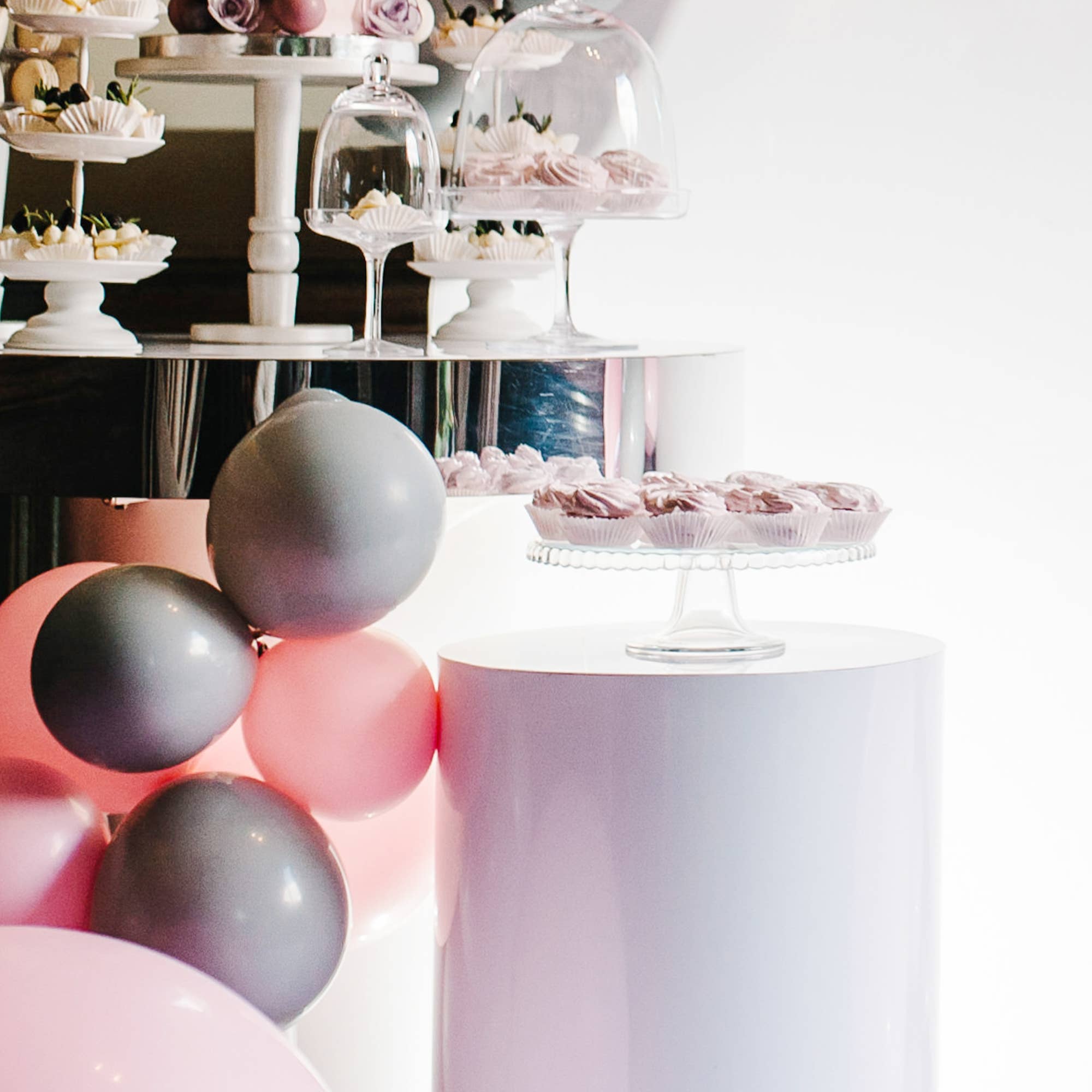 Metal Cylinder Pedestals Display 3pc/set - Matte White for wholesale on Faire2