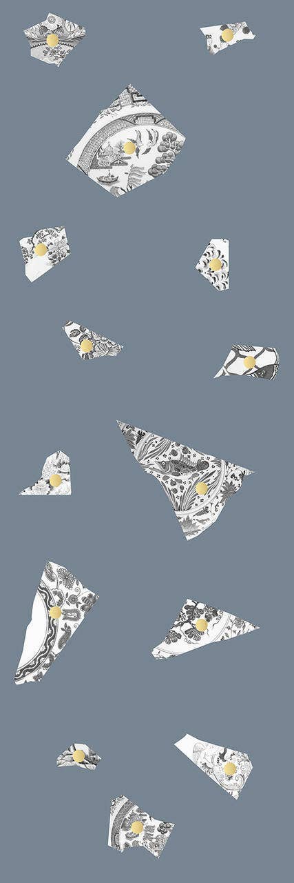 Mineheart – wholesale Wallpaper – Blue & Grey Plate fragment wallpaper1