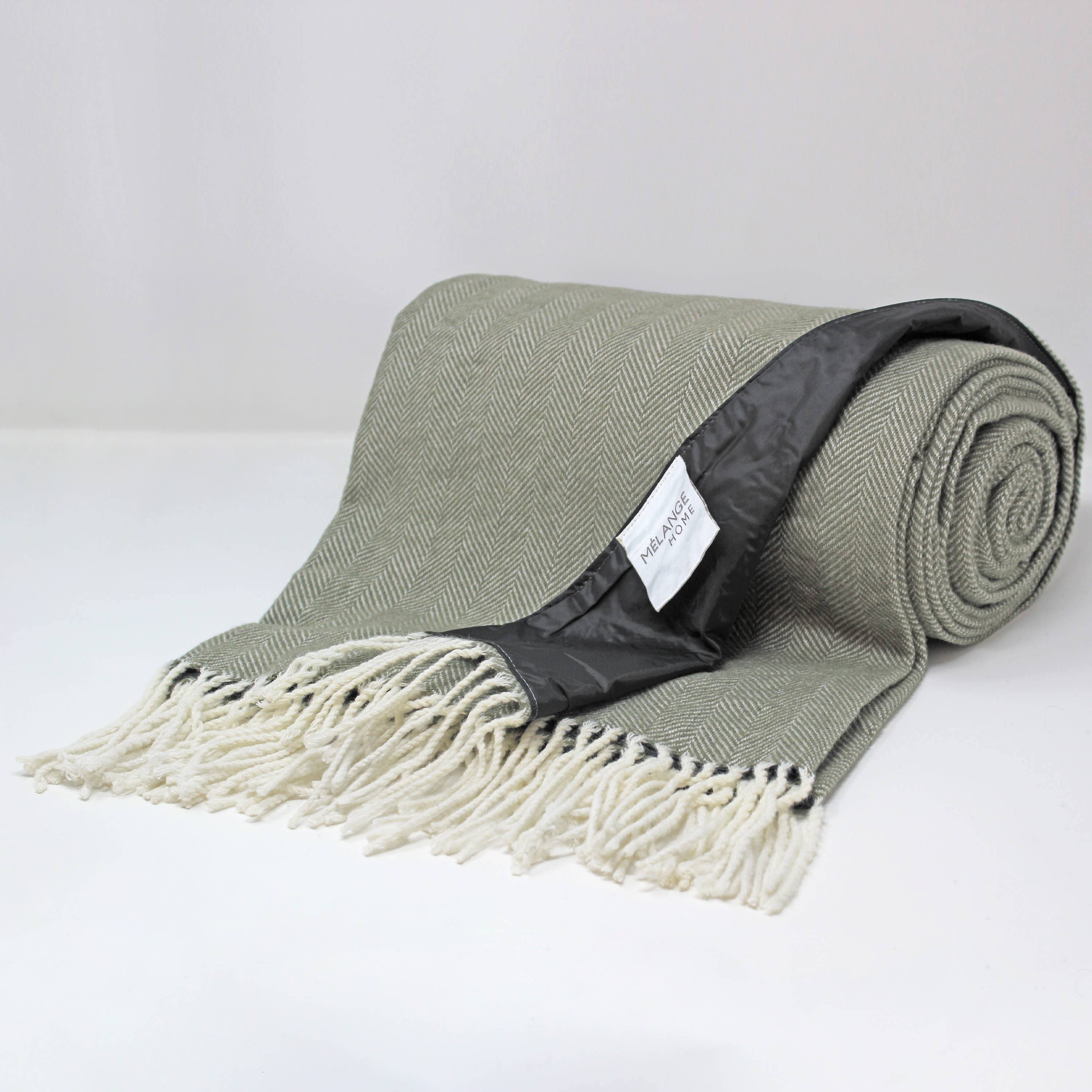 Mélange Home - Vente Nappe de pique-nique - Couverture de pique-nique Chevron avec dos imperméable5