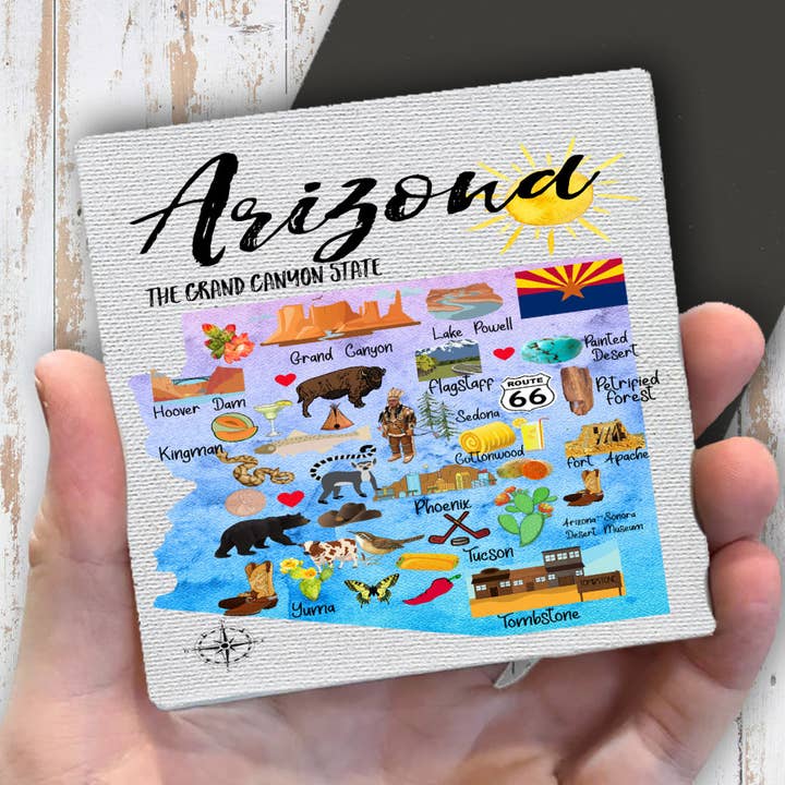 Arizona State Map Souvenir Magnet Fridge for wholesale by Avery Lane Gifts