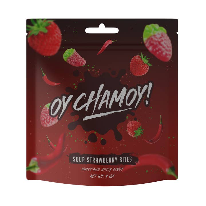 Oy Chamoy ! Bouchées à la fraise acidulée 113g. pour la vente par Fizz and Sweets Wholesale