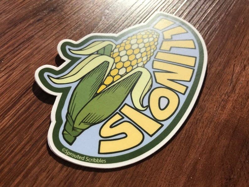Sprouted Scribbles - Wholesale Sticker - Cute Illinois Sticker Corn Husk Human Drawn Vinyl Decal4
