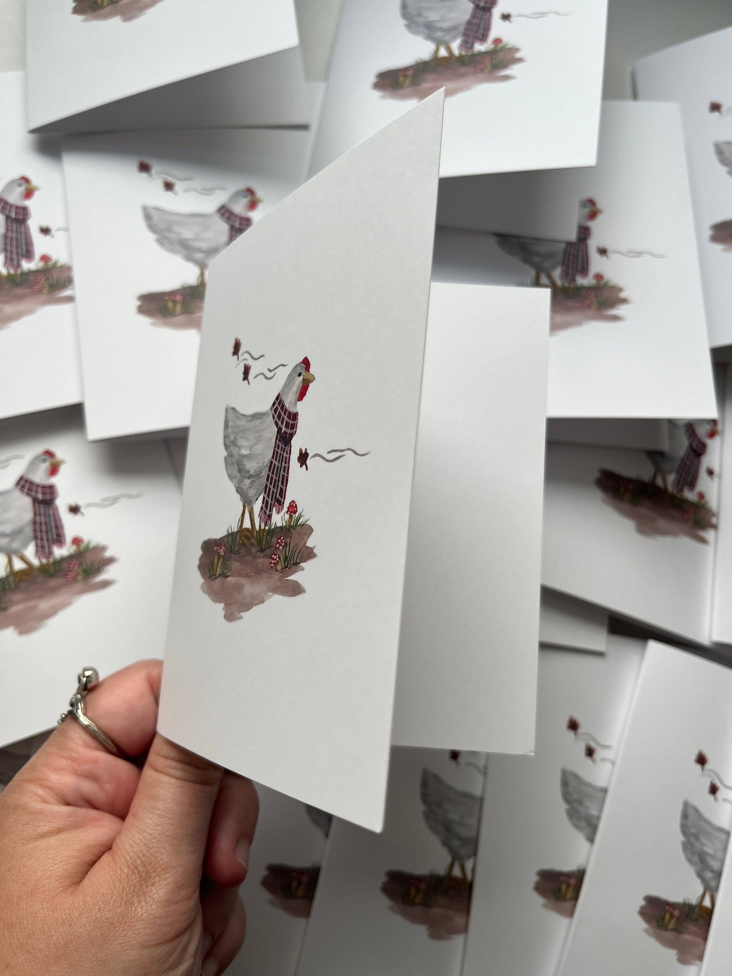 Megan Lindsey Illustration - Wholesale Everyday Greeting Card - Fall Hen Greeting Card1