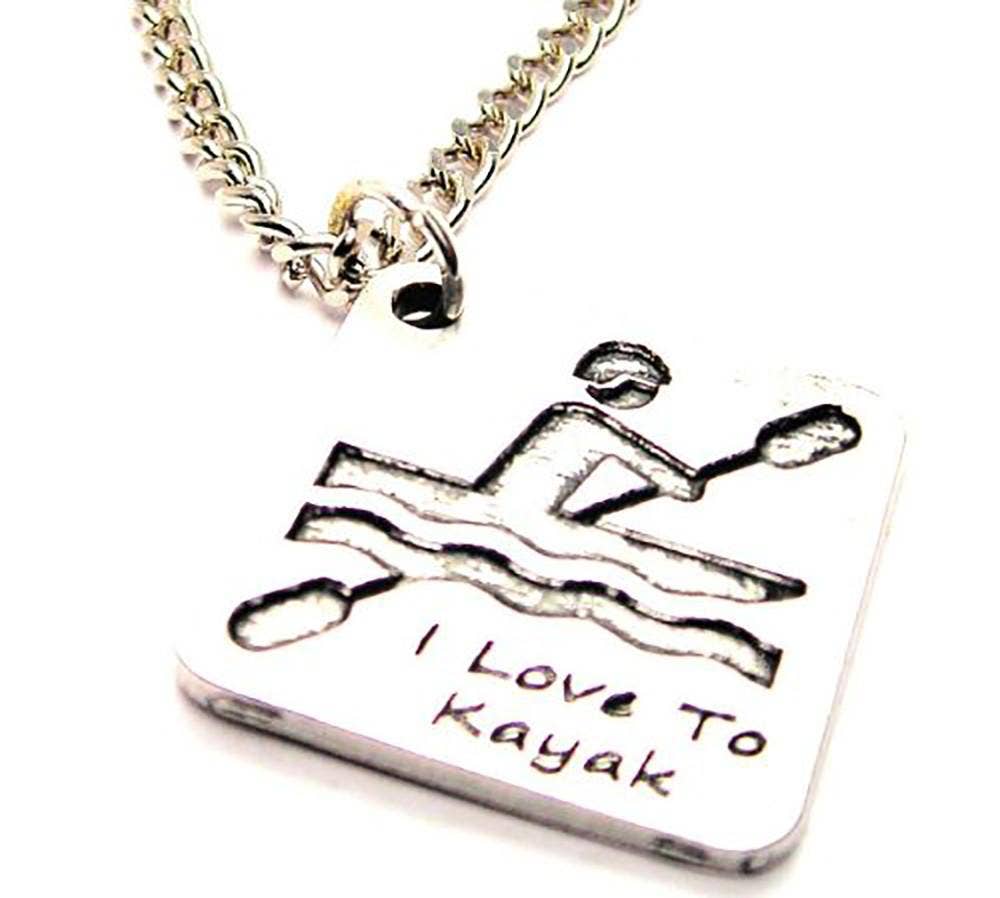 Chubby Chico Charms - Wholesale Pendant/Charm Necklace - I Love to Kayak Fashion Necklace0