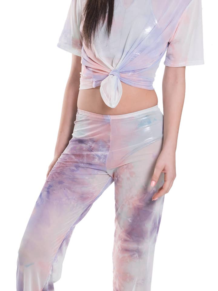 Corbata Niños - Conjunto de Top y Pantalones con nudo de malla de tinte para venta al por mayor de Cheryl Creations Kids