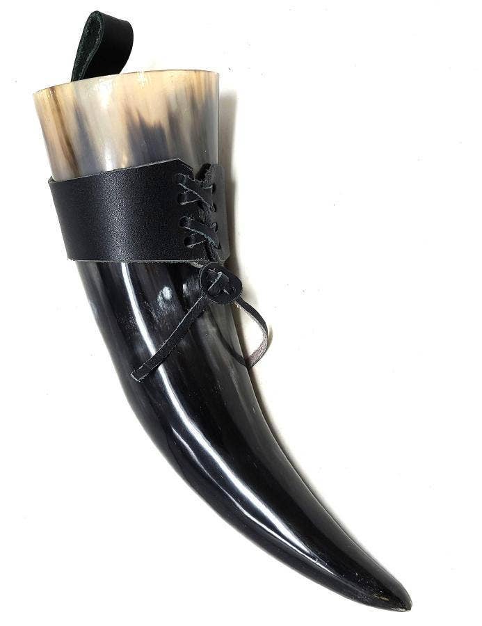 GREENROOTS USA LLC - Wholesale Drinking Glass/Cup - Authentic Medieval Viking Drinking Horn 24oz - Handcrafted W