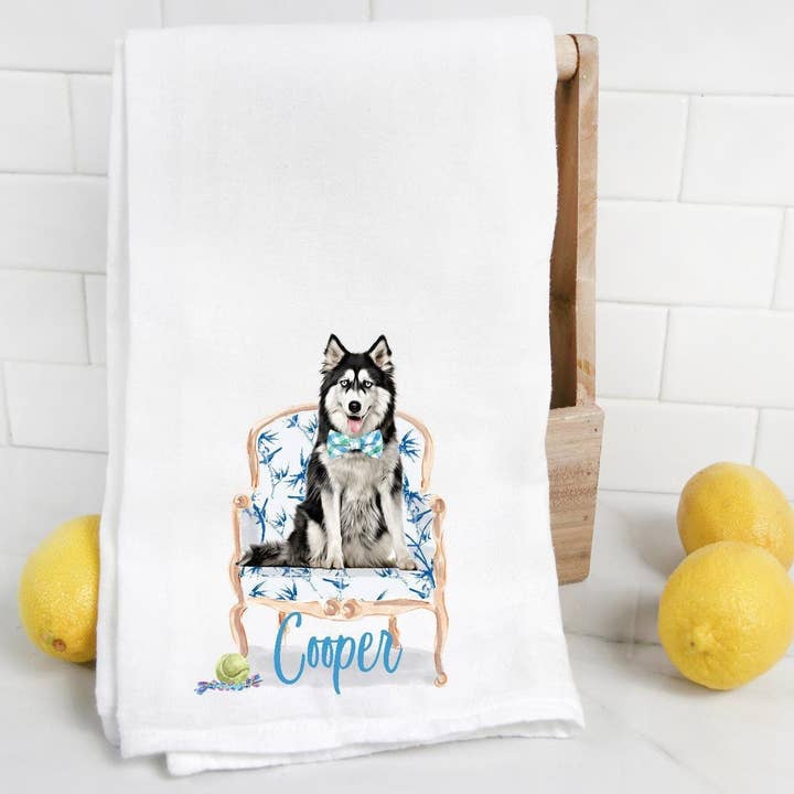 Personlig Husky viskestykke for engroshandel hos The Preppy Pineapple Home
