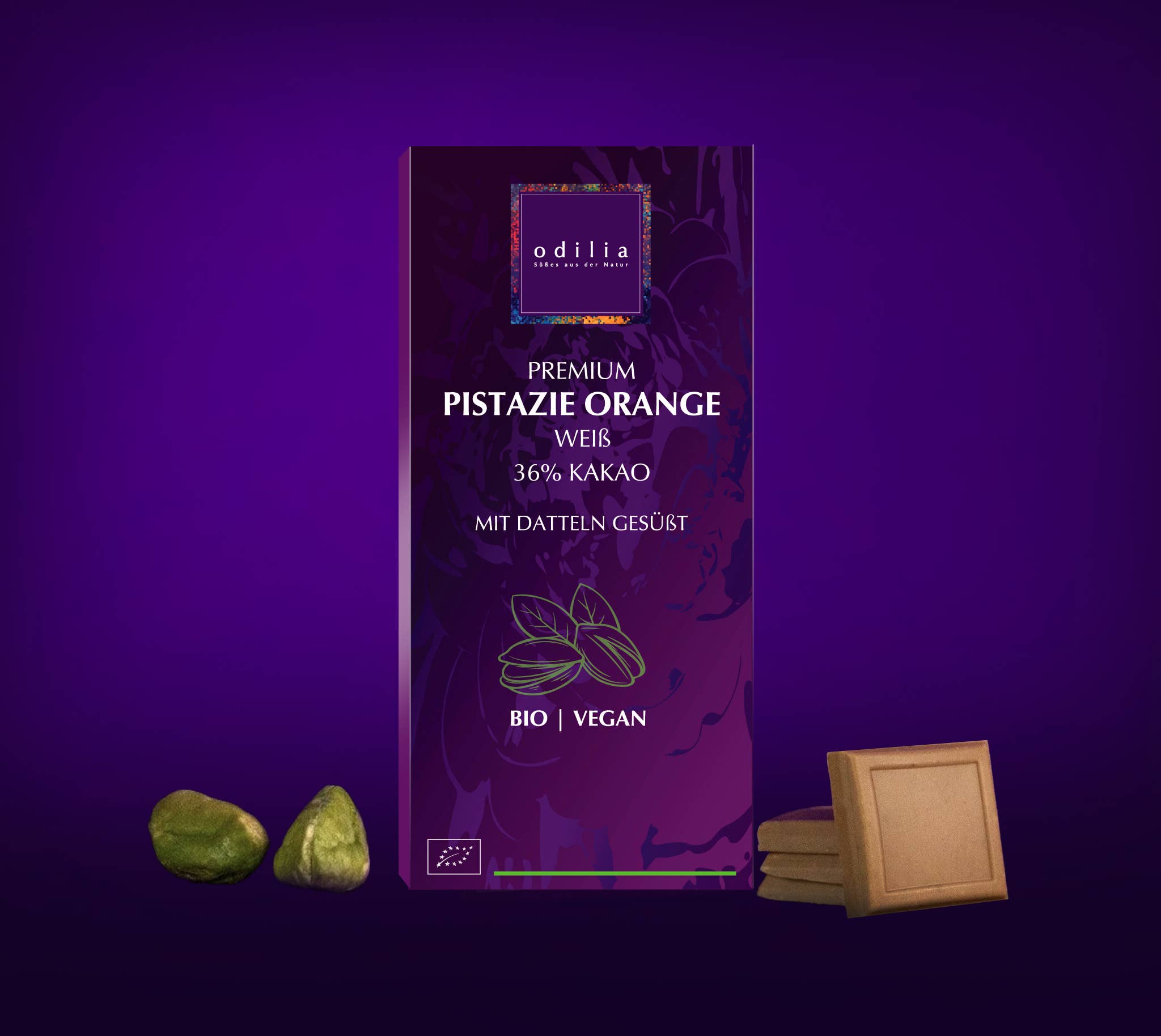odilia - Wholesale Chocolate Bar - Premium Pistachio Orang Chocolate (70 gr) 3