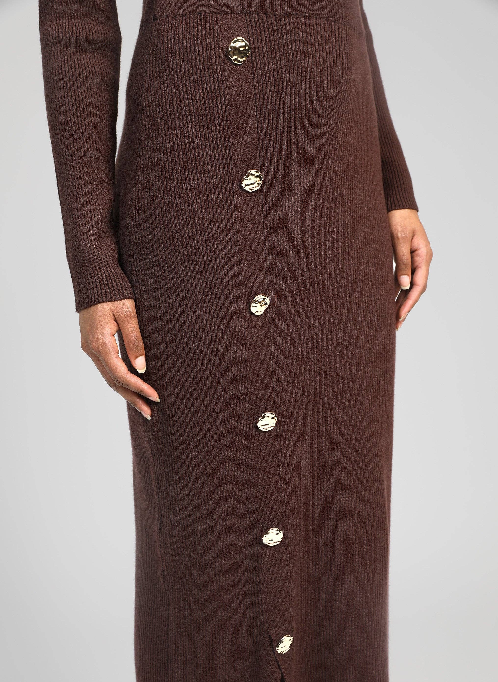 An'ge - Vente Jupe – femme - JUPE LONGUE NINI marron1