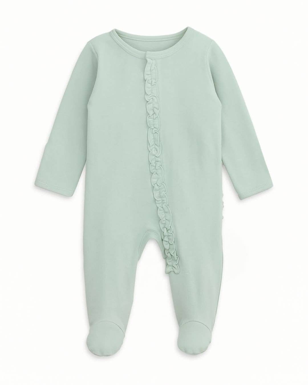 Uncommon Lane - Wholesale Onesie - Kids - Sage Finds Grow With Me Magnetic Onesie with Ruffles0