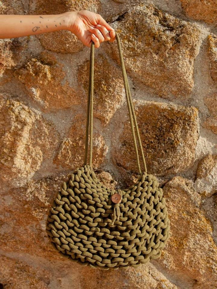 CORSICA - Borse artigianali in cotone riciclato vegano per la vendita all'ingrosso da parte di Lolo Carolo