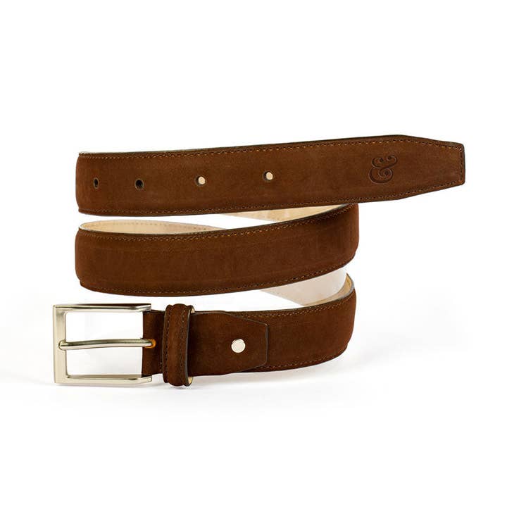 Brown Brushed Suede Belt for wholesale by Collars & Co.