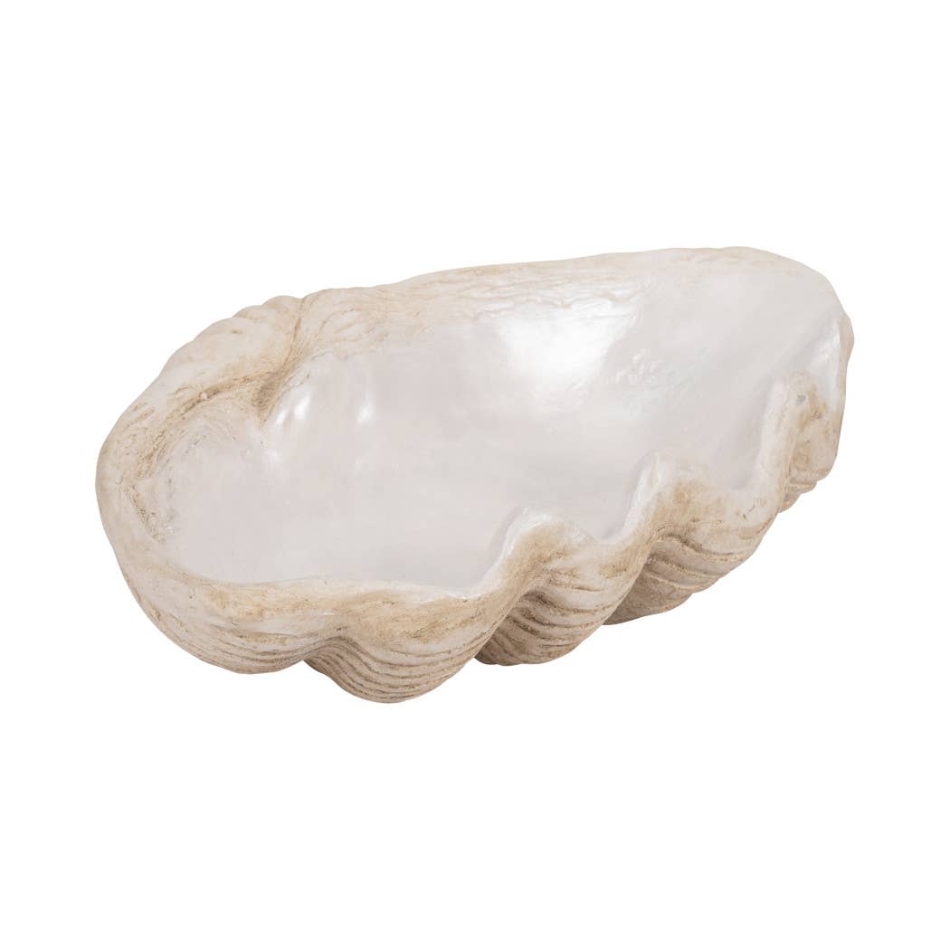 Sagebrook Home - Wholesale Decorative Plate/Dish/Bowl - Decorative Bowl - Ivory Resin Coastal Wavy Rim, 16 in.6