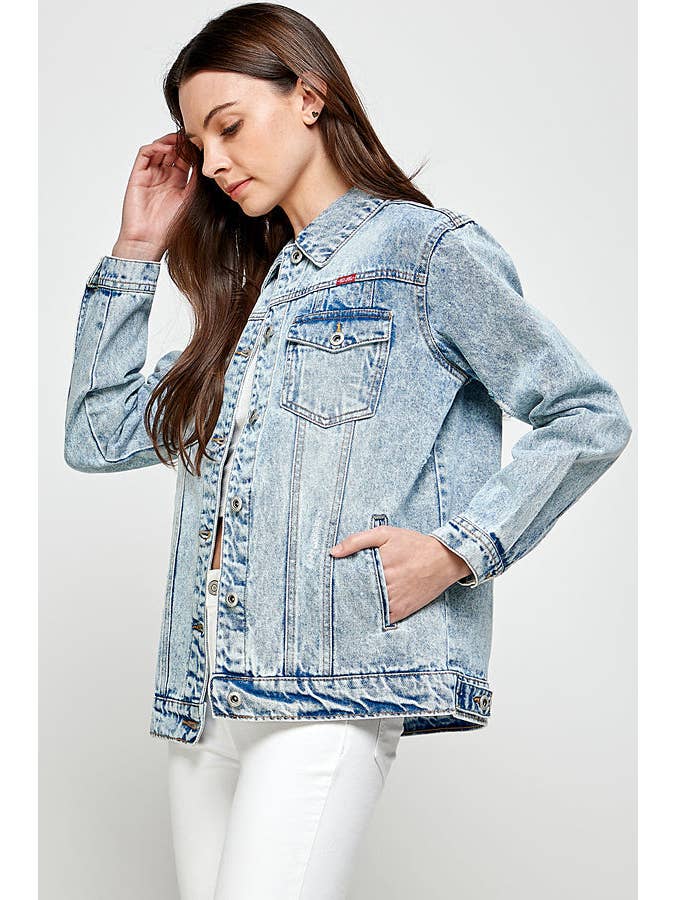 BLUE AGE – Großhandel Jeansjacke – Damen – Destroyed lässige Jeansjacke, JK-4031