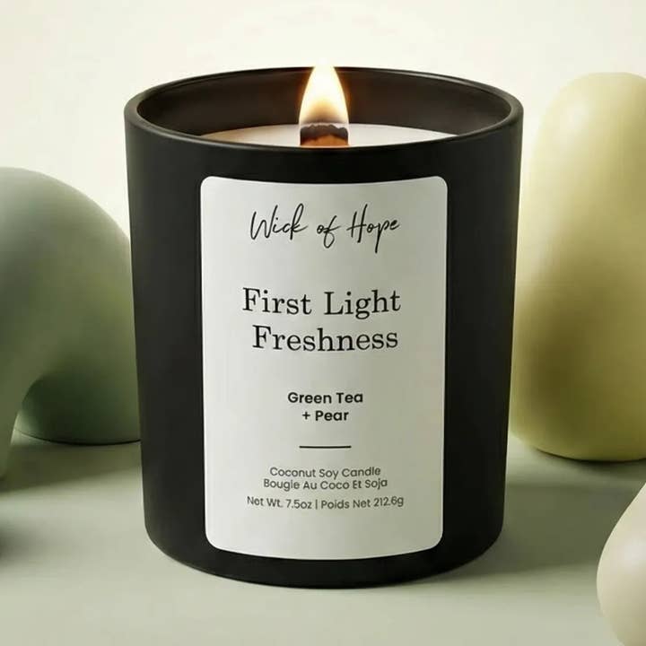 Non-Toxic - First Light Freshness - Coconut Soy Wax Candle for wholesale by Wick of Hope