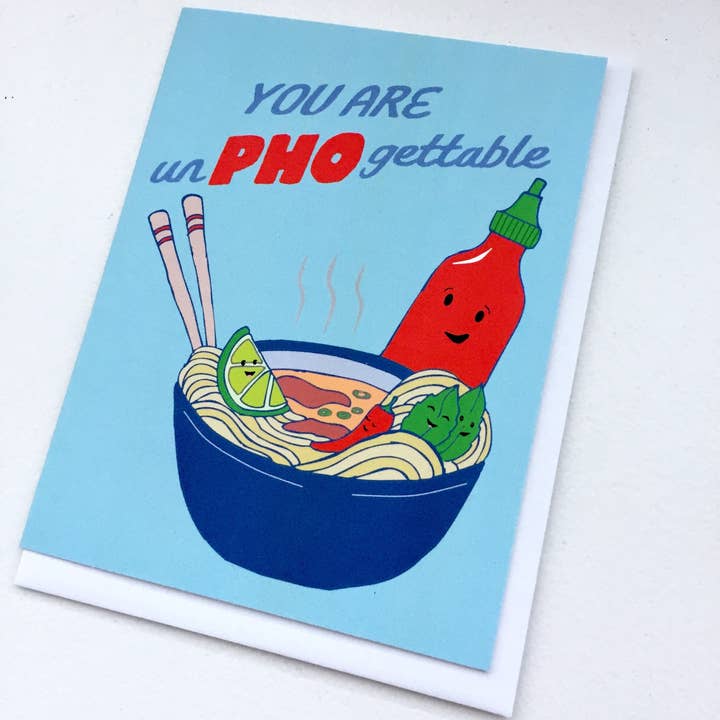 Papermain – Großhandel Grußkarten für den Alltag – Pho-Nudel-Karte — Pho Art, vietnamesische Pho-Karte, Nudelschalen-Karte, Pho-Wortspiele, Pho-Bowl, Punny-Goodbye Karte