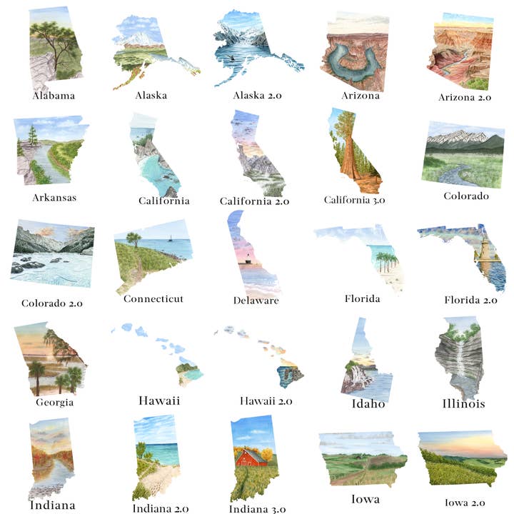 Porte-clés d'État | Breloque d'État pour la vente par Emilie Taylor