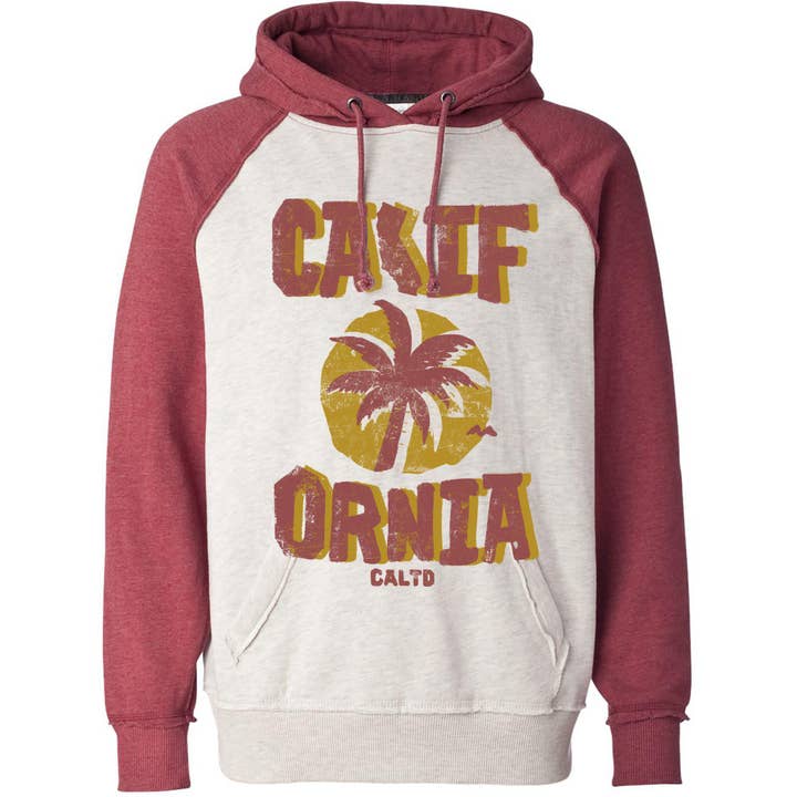 Sunset California Love Raglan Hoodie for wholesale by State Bliss
