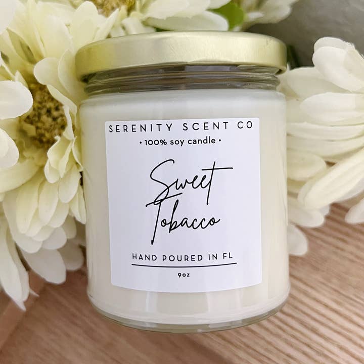 Zoete tabak | Handgemaakte sojakaars | 100% sojawas voor wholesale door Serenity Scent Co